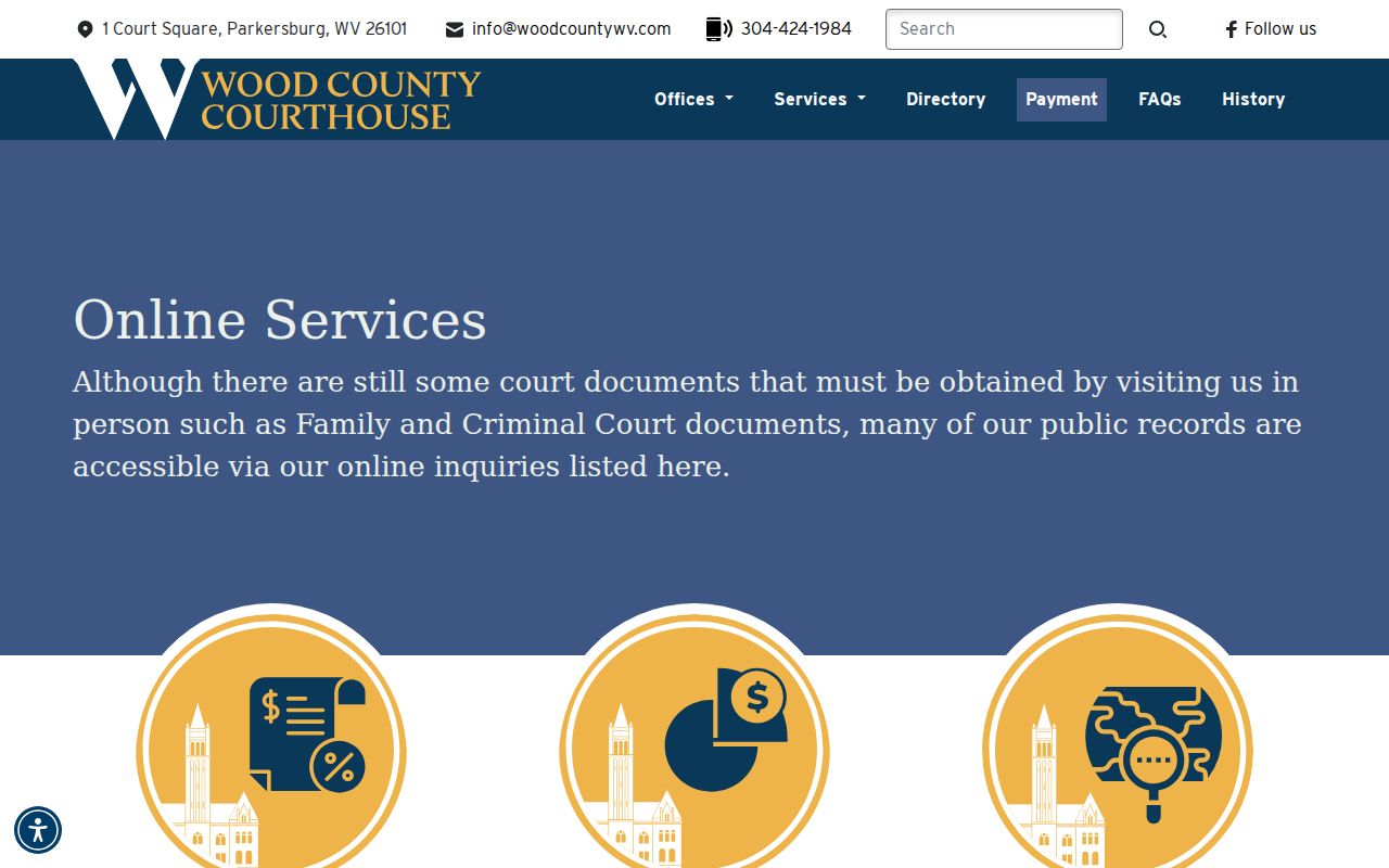 Wood County property tax records and county online services links